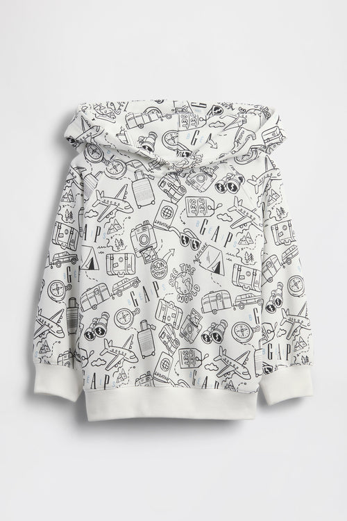 GAP X BÉIS Doodle Hoodie in Optic White